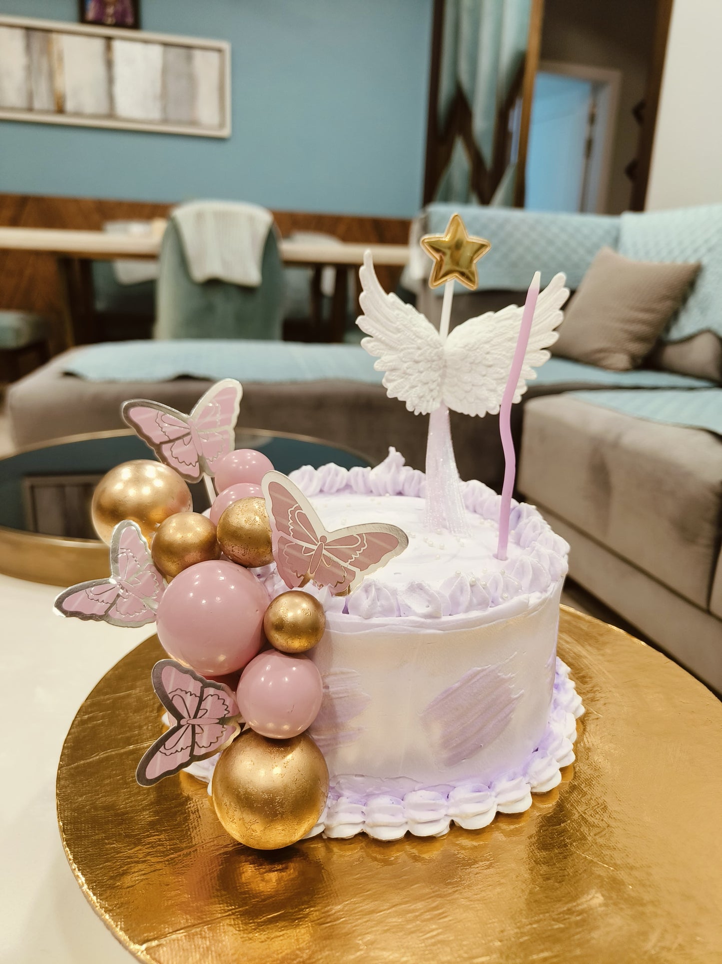 Whimsical Angel-Themed Celebration Cake