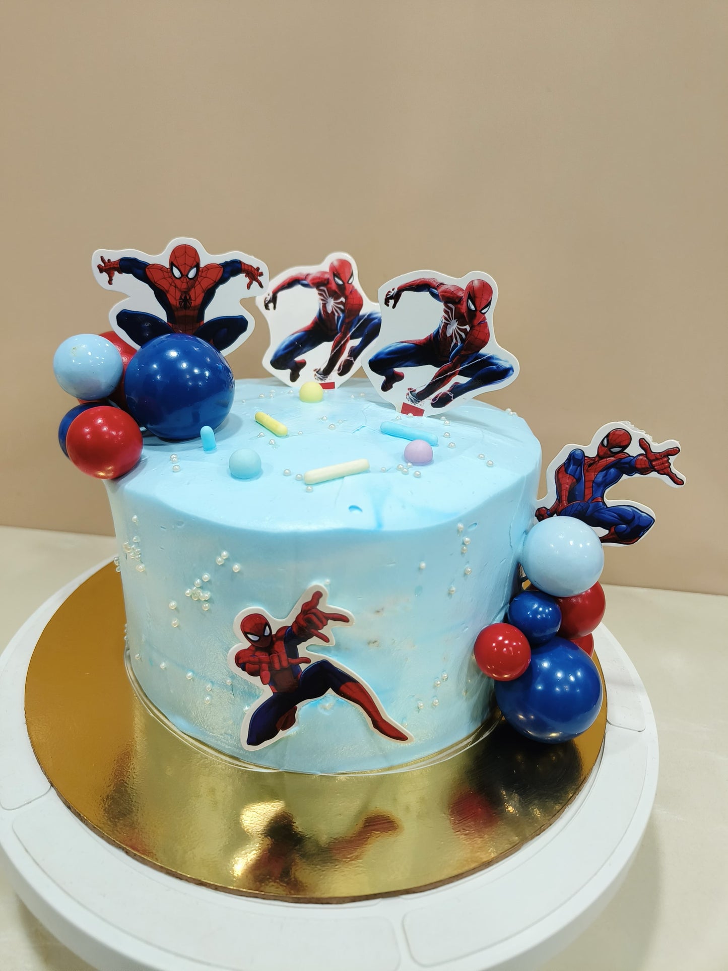 Vibrant Spiderman-Themed Birthday Cake
