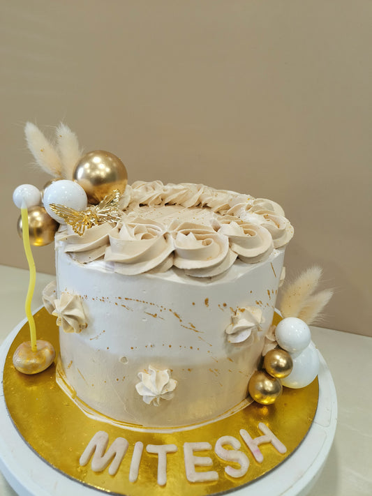 Golden Elegance Celebration Cake