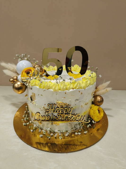 Golden Jubilee Anniversary Cake ✨💛