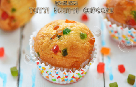 Eggless Tutti Frutti Cupcake( Pack of six)