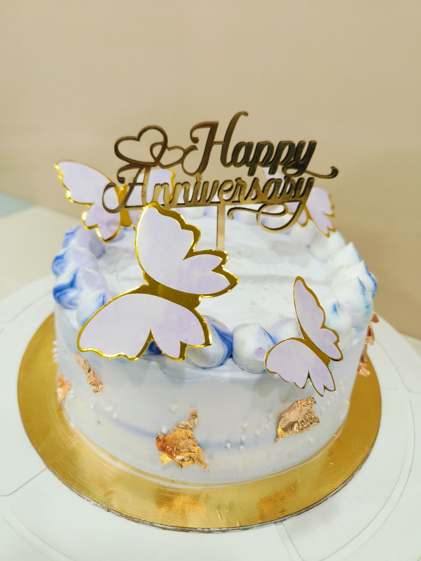 Elegant Butterfly-Themed Anniversary Cake